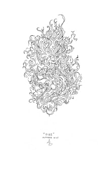 a black and white drawing of a flower